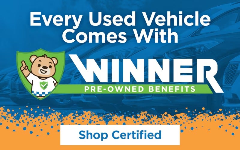 Every Used Vehicle Comes With Winner Pre-Owned Benefits, and Shop Certified.
